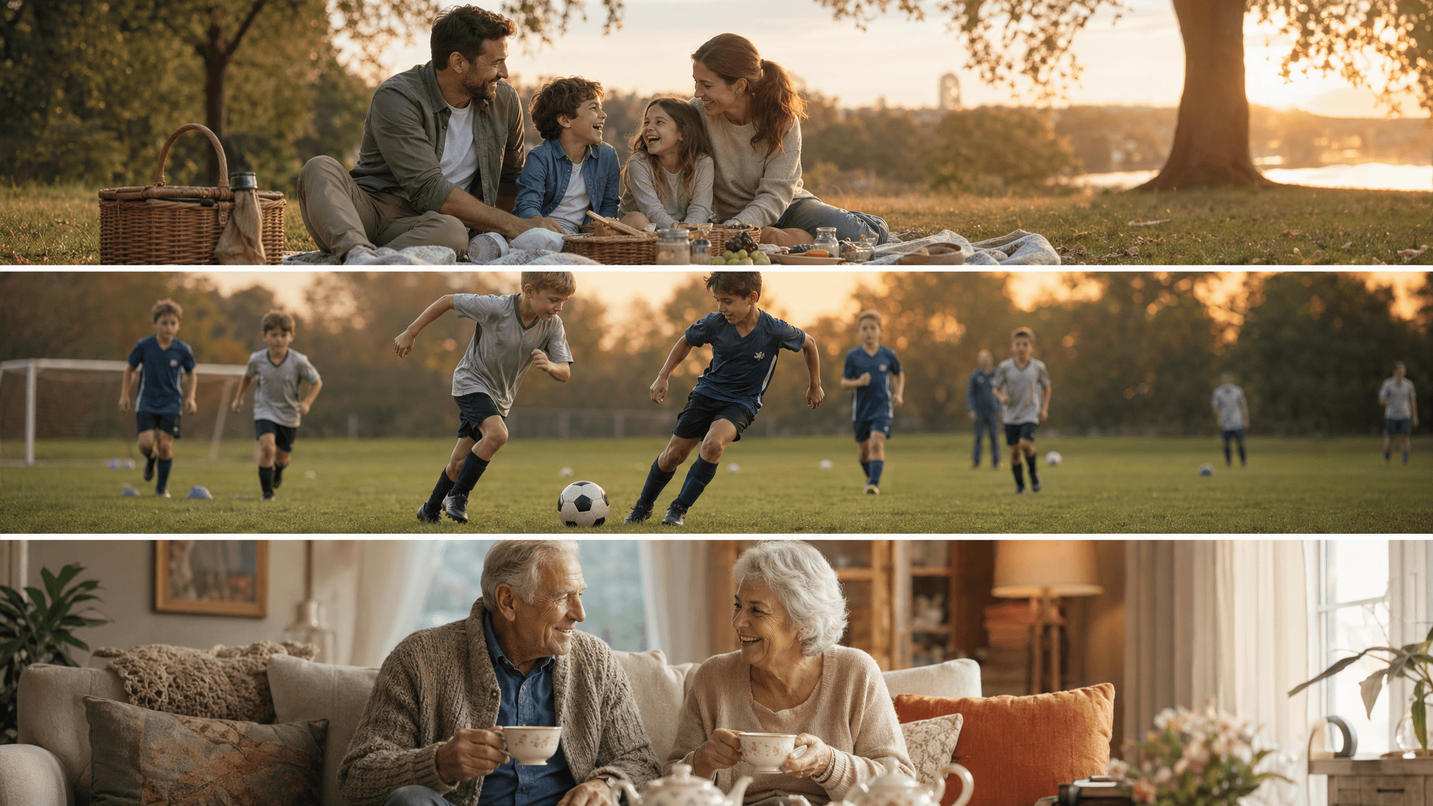 Warm family picnic memory